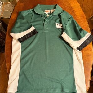 Nascar Men's Polo Shirt in Green, White, and Black
